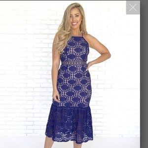 Royal blue midi dress size small